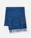 Loewe Scarf Made Of A Double-faced Wool And Cashmere Blend. In Blue