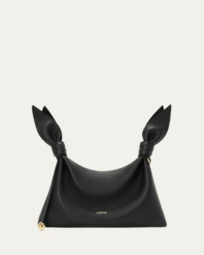 Loewe Scarf Mini Knotted Leather Shoulder Bag In White