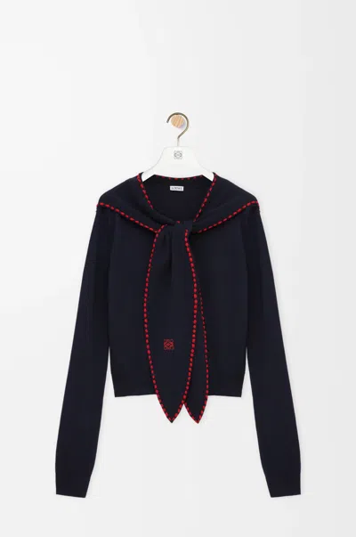 Loewe Scarf Sweater In Wool Size:l For Woman In Multi