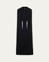 Loewe Scarf V-neck Ruched Sleeveless Maxi Dress In Black