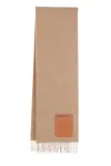 Loewe Women Anagram Patch Wool And Cashmere Scarf In Brown