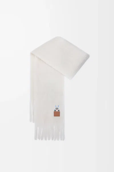 Loewe X Louis Wain Mohair And Wool Blend Scarf In White