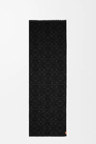 Loewe Schal Aus Wolle Und Seide Für Frau In Black