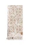 Loewe Sciarpa Anagramma In Misto Alpaca E Lana In Sand