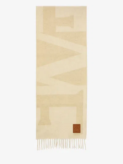 Loewe Cashmere Scarf In Neutral
