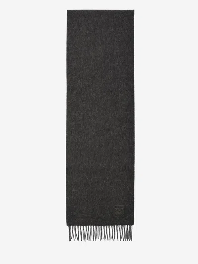 Loewe Wool And Cashmere Scarf In Black