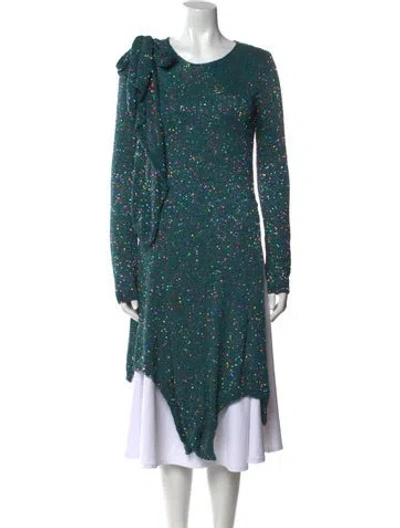 Pre-owned Loewe Scoop Neck Knee-length Dress In Multi