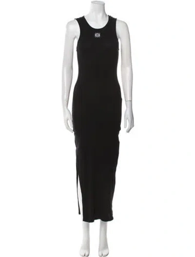 Pre-owned Loewe Scoop Neck Long Dress In Black