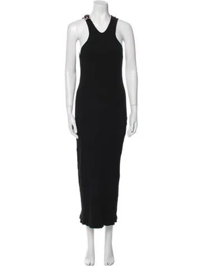 Pre-owned Loewe Scoop Neck Long Dress In Black