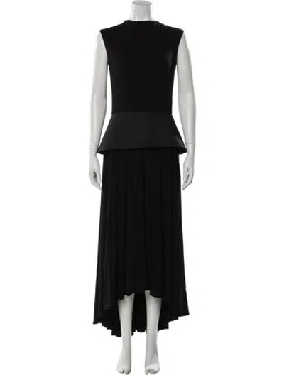 Pre-owned Loewe Scoop Neck Long Dress In Black