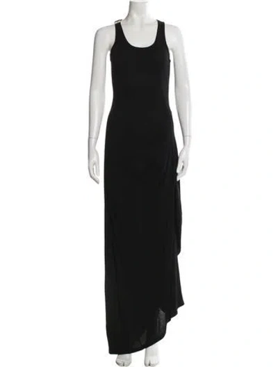 Pre-owned Loewe Scoop Neck Long Dress In Black