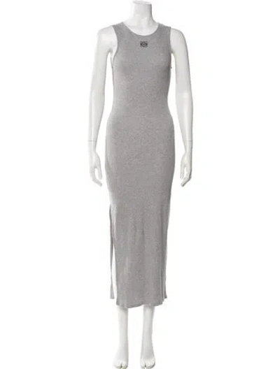 Pre-owned Loewe Scoop Neck Long Dress In Gray