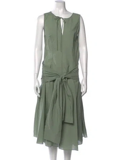 Pre-owned Loewe Scoop Neck Long Dress W/ Tags In Green