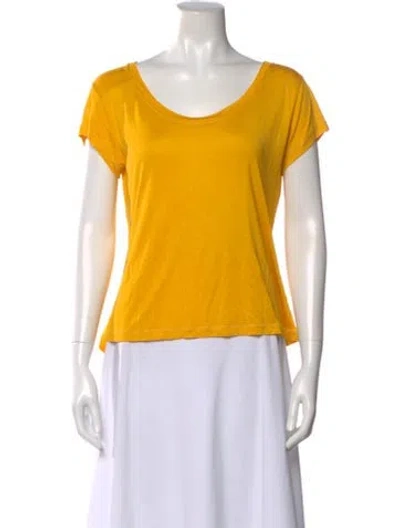 Pre-owned Loewe Scoop Neck Short Sleeve T-shirt In Yellow