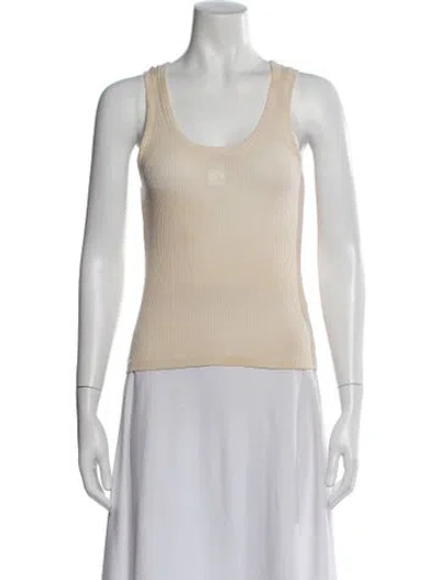 Pre-owned Loewe Scoop Neck Sleeveless Top In Neutral