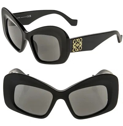 Pre-owned Loewe Screen Chunky Butterfly Anagram Lw40128i Black Gray 40128 Sunglasses