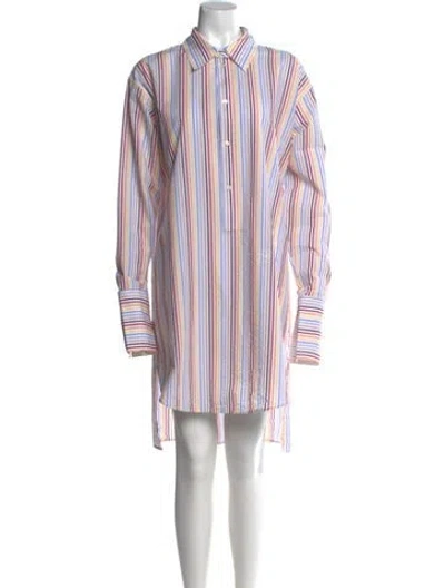 Pre-owned Loewe Seersucker Deconstructed Shirt Knee-length Dress In Yellow