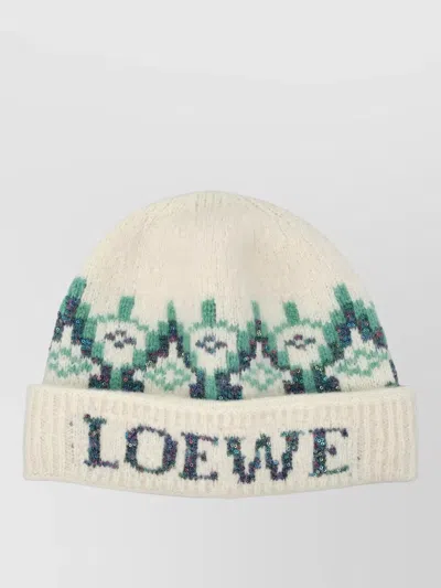 Loewe Sequin Knit Beanie Hat Folded Cuff