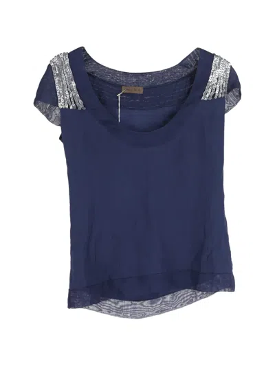 Pre-owned Loewe Sequined Silk T-shirt In Blue