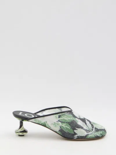 Loewe Sequined Toy Mules In Black