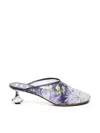Loewe Sequined Toy Sabot In Navy Blue/lavender