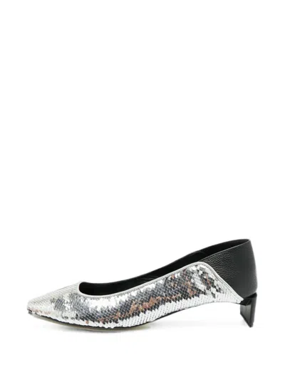 Pre-owned Loewe Sequin-embellishment Pumps In Silver
