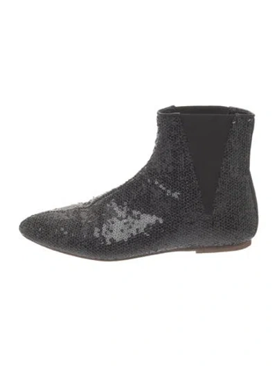 Pre-owned Loewe Sequins Patterned Chelsea Boots In Black