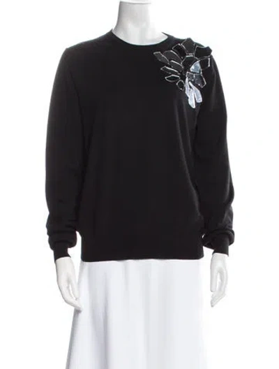 Pre-owned Loewe Shattered Glass Pullover Virgin Wool Sweater In Black