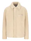 Loewe Shearling Buttoned Jacket In Neutral