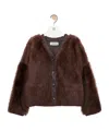 Loewe Lamb Shearling V-neck Cardigan In Brown