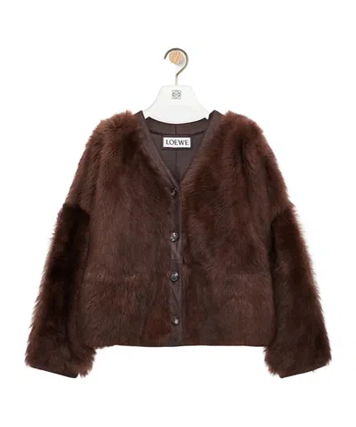 LOEWE LOEWE SHEARLING CARDIGAN