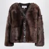 Loewe Shearling Cardigan In Brown