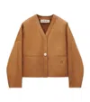 Loewe Shearling Cardigan In Brown