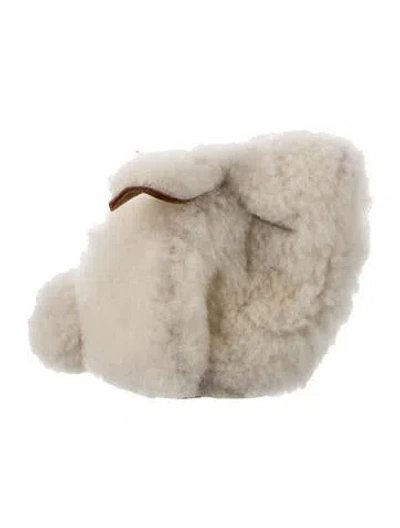 Pre-owned Loewe Shearling Coin Pouch W/ Tags In Neutral