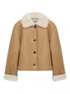 Loewe Shearling-collared Button Jacket In Multi