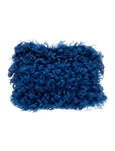 Pre-owned Loewe Shearling Flamenco Knot In Blue