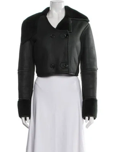 Pre-owned Loewe Shearling Fur Jacket In Green