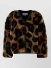 Loewe Shearling Jacket Animal Print Faux Fur In Brown