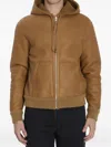 Loewe Hooded Reversible Leather Jacket In Brown