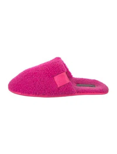 Pre-owned Loewe Shearling Mules In Pink