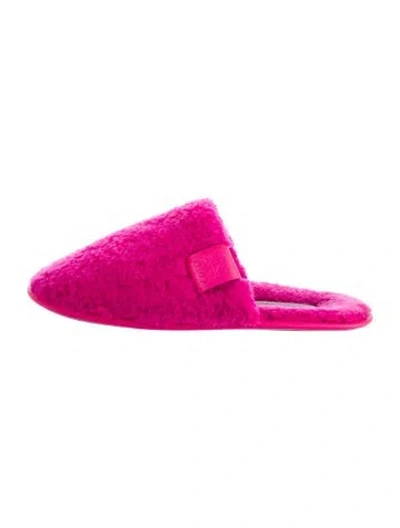 Pre-owned Loewe Shearling Mules In Pink