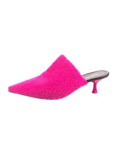 Pre-owned Loewe Shearling Mules In Pink