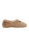 Loewe Shearling Pebble Soft Ballerina Shoes In Brown