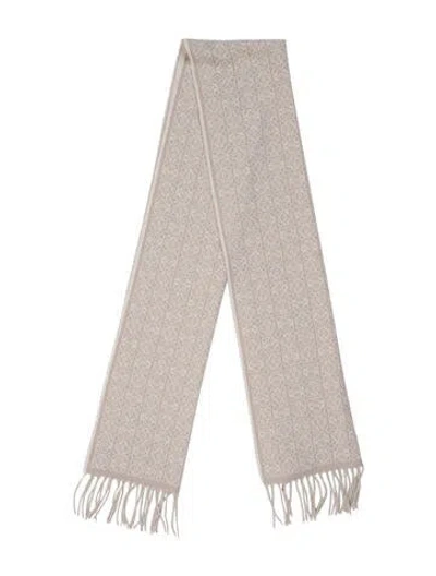 Pre-owned Loewe Shearling Printed Scarf In Neutral