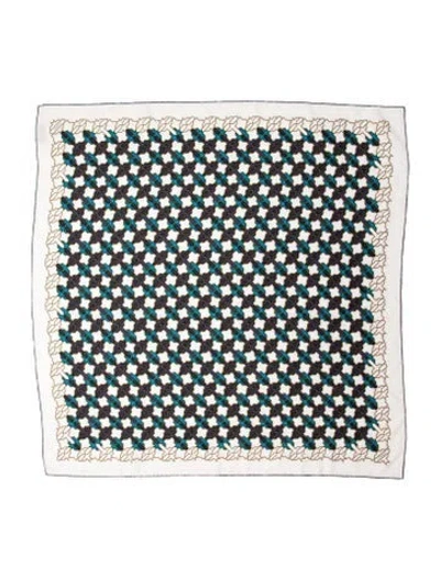 Pre-owned Loewe Shearling Printed Scarf In White