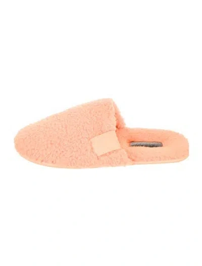 Pre-owned Loewe Shearling Slides In Orange