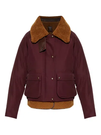 Loewe Shearling-trim Jacket In Metallic