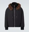 Loewe Men Shearling-trimmed Cotton-blend Jacket In Black