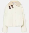 Loewe Shearling-trimmed Cotton-blend Puffer Jacket In Weiss