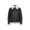 Loewe Buttoned Shearling Leather Jacket In Black